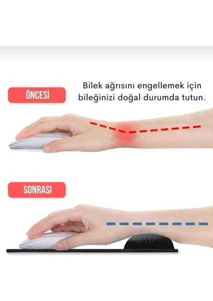 Lacivert Bilek Destekli Ergonomik Kaymaz Taban Mousepad