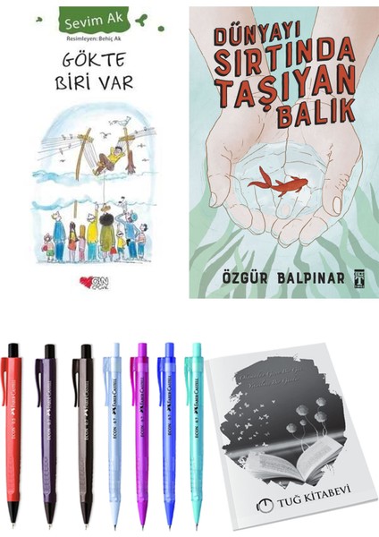 Dünyayı Sırtında Taşıyan Balık ve Gökte Biri Var 2'li Set - Kalem