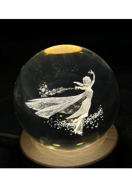 Işıklı Cam Küre Frozen Elsa, şık ve parlak dekoratif hediye, TR üretimi