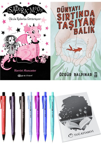 Dünyayı Sırtında Taşıyan Balık ve Isadora Moon 6 Okula Ejderha Götürüyor 2'li Set - Kalem