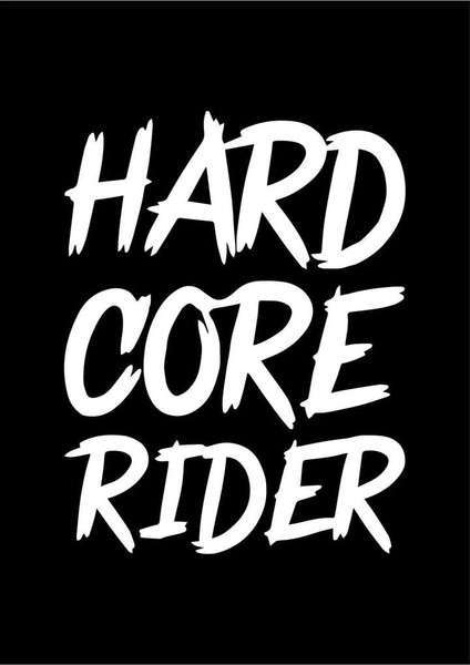 Sticker Master Hard Core Rider Motorsiklet,kask,laptop,motor ve Oto Araç Sticker 14 x 18 cm Beyaz