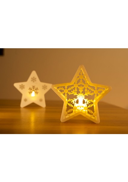 Yılbaşı Temalı Yıldız LED Lamba - Kar Tanesi Desenli fiyatları
