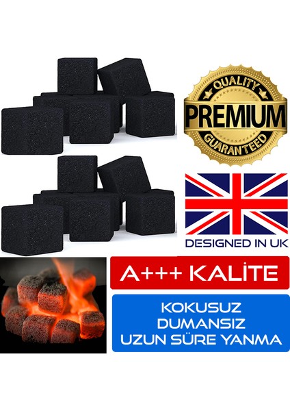 Nargile Kömürü Hindistan Cevizi Kömürü Yüksek Kalite Nargile Kömürü 1 kg 64 Adet Küp 26 Mm