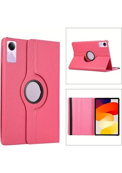 Xiaomi Redmi Pad Se 11 '' 2023 Uyumlu 360° Dönebilen Standlı Pu Deri Kılıf