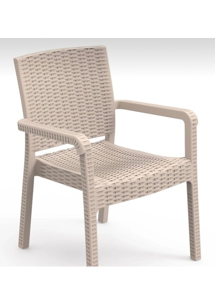 Violet Trend Lü x Rattan Sandalye Cappuccino 4'lü Set