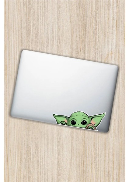 Sticker Master Yoda Motorsiklet,kask,laptop,motor ve Oto Araç Sticker 16 x 6 cm Renkli