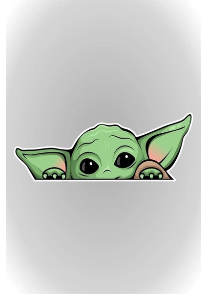 Sticker Master Yoda Motorsiklet,kask,laptop,motor ve Oto Araç Sticker 16 x 6 cm Renkli