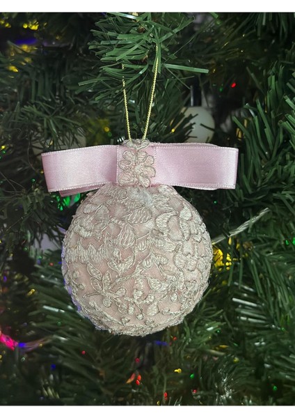 Fransız Dantelli Yılbaşı Çam Ağacı Topu