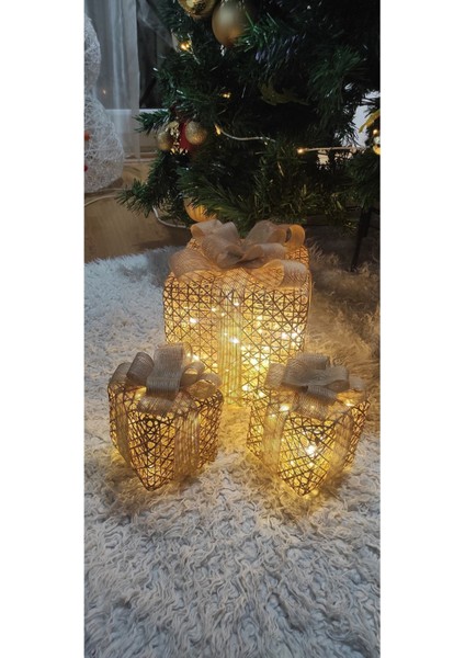 Yılbaşı Ağacı Altı LED Işıklı Hediye Kutusu Seti fiyatları