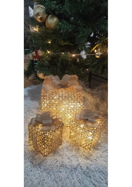 Yılbaşı Ağacı Altı LED Işıklı Hediye Kutusu Seti fırsatları