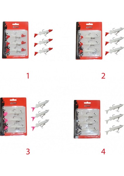 3066 Pluse Soft 10CM Turna Silikonu 3'lü Set Suni Yem 4