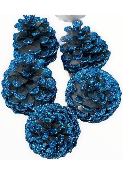 Her Renkte Kaliteli Simli Kozalak5 Adet Yılbaşı Süsü Çam Kozalağı yeni Yıl Eğlence Süsleri