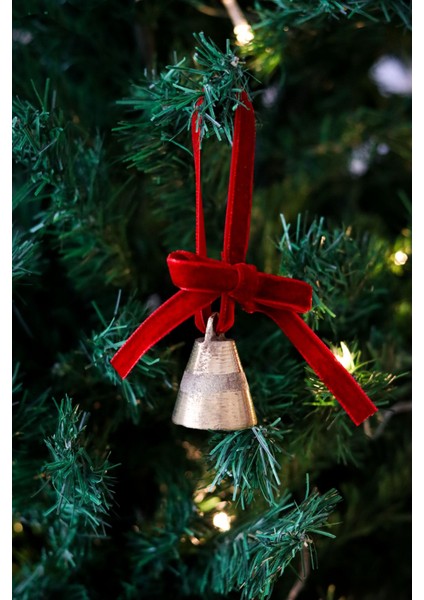 x Den.ınteriors Yılbaşı Ağacı Süsü Kurdeleli Küçük Çan