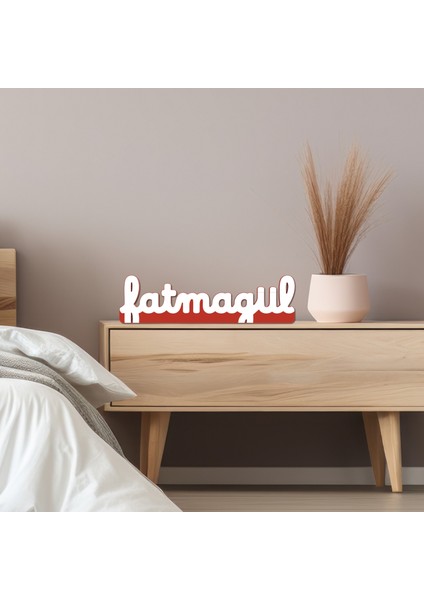 Isimli Masa Lambası 8 Harf – Kişiye Özel Şık Tasarım Isim , Marka Yada Motto - Kırmızı