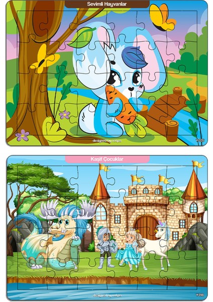 Notpa Çocuklar Için Eğitici ve Öğretici Ahşap 24 Parça Renkli Puzzle 4lü Set 12 fırsatları