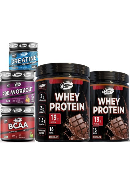 2'li Whey Protein 400G Çikolatalı/bcaa 300G/CREATINE 120G/PRE-WORKOUT 300G