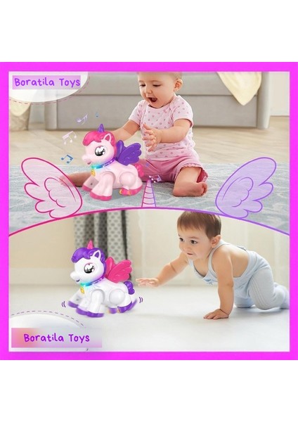 Emeklemeye Yardımcı Müzikli Işıklı Unicorn Mor modelleri