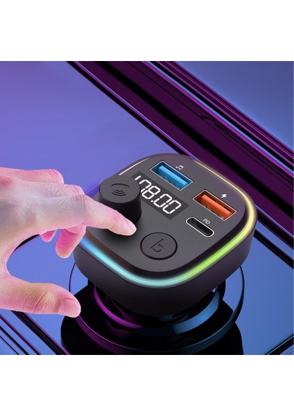 Bluetooth Araç Kiti Araç Fm Transmitter USB Type-C Mp3 Flash Için Uygun Pd