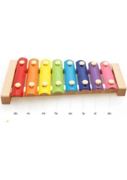 Koordinasyon+Ksilofon+5'li Geometrik Ahşap Oyuncak Set