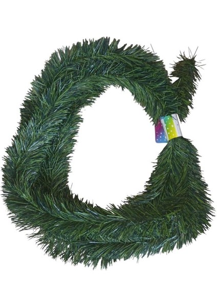 Yılbaşı 7,5 cm Genişlik Yeşil Renk Sarmal Tel Çam Ağacı Garland Süs 5 Metre