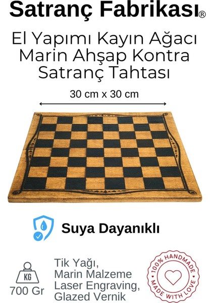 El yapımı kayın ağacı satranç takımı ve taşlar, şık ve dayanıklı tasarım