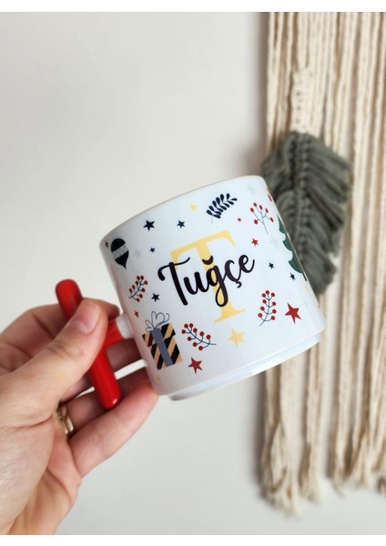 Kişiye Özel Isme Özel Yılbaşı Temalı Happy New Year Design T Kupa Bardak Latte Fincanı