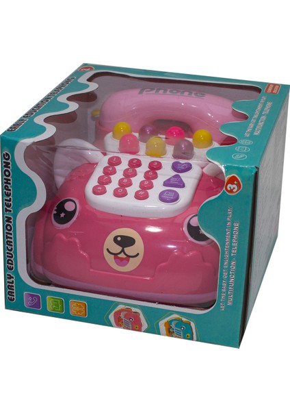 Sevimli Telefon Işıklı Sesli Klasik Telefon Pembe fırsatları