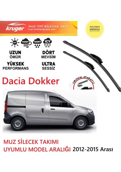 Dacia Dokker 2014 Model Muz Silecek Takımı Araca Özel Aparat