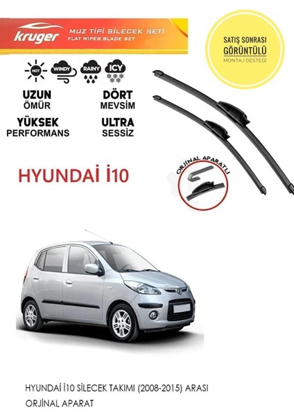 Hyundai I10 Ön Muz Silecek Takımı 2010 Model Araca Özel Aparat