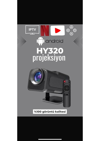 Hy 320 (MİNİ DEĞİL) Iptv ve Oyun Konsolu Uyumlu Smart Üstkalite Projeksiyon Cihazı