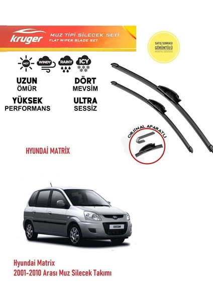 Hyundai Matrix 2006 Model Muz Silecek Takımı Araca Özel . Aparat