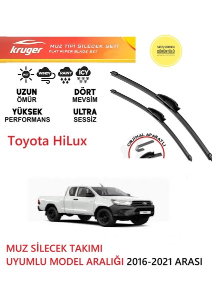 Toyota Hilux 2020 Model Muz Silecek Takımı Araca Özel . Aparat