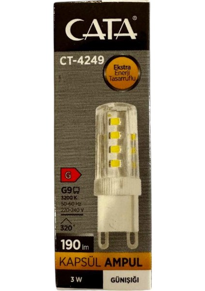 CT-4249B 3W Ledli Kapsül G9 Duylu Günışığı Beyaz 3200K Lamba Ampul Işık Aydınlatma