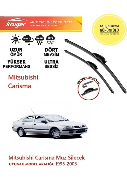 Mitsubishi Carisma 2001 Model Muz Silecek Takımı Araca Özel . Aparat Uyumlu