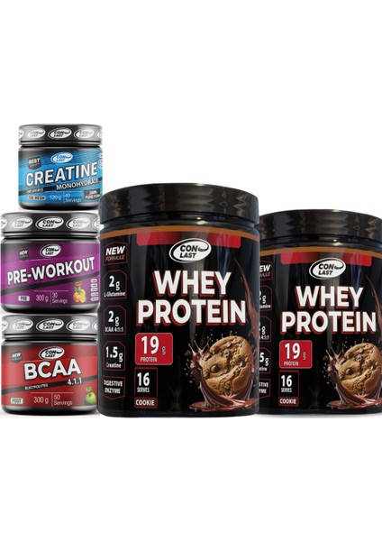 2'li Whey Protein 400G Kurabiyeli/bcaa 300G/CREATINE 120G/PRE-WORKOUT 300G