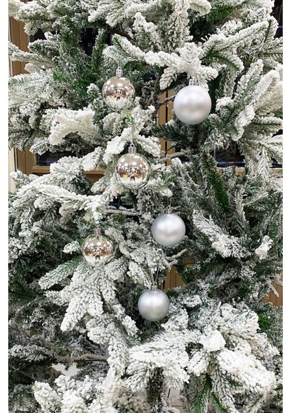 Yılbaşı Ağacı Topu 3 Adet Parlak 3 Adet Mat Toplam 6 Adet 6 cm Boyutunda