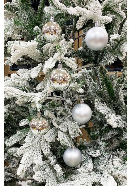 Yılbaşı Ağacı Topu 3 Adet Parlak 3 Adet Mat Toplam 6 Adet 6 cm Boyutunda fiyatları