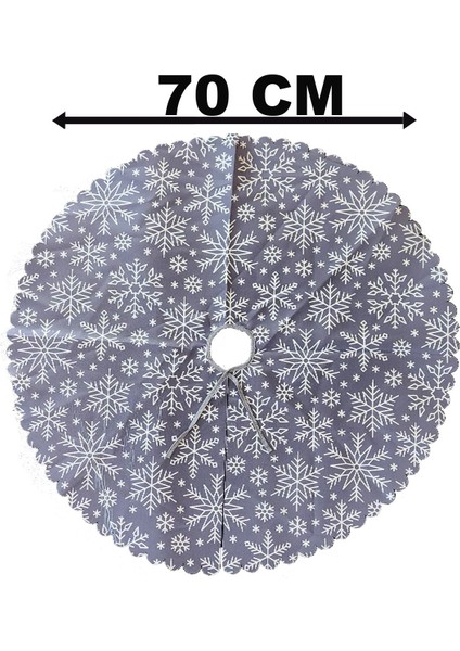 Yılbaşı Gri Beyaz Kartaneli Ağaç Eteği Yeni Yıl Çam Ağaçı Örtüsü Altlığı Dekorati Süs fiyatları