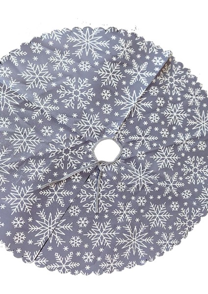 Yılbaşı Gri Beyaz Kartaneli Ağaç Eteği Yeni Yıl Çam Ağaçı Örtüsü Altlığı Dekorati Süs modelleri