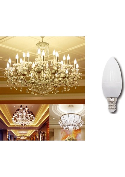 CT-4079B 7W LED Buji Ampul E14 3200K Gün Işığı Aydınlatma Lamba Işık