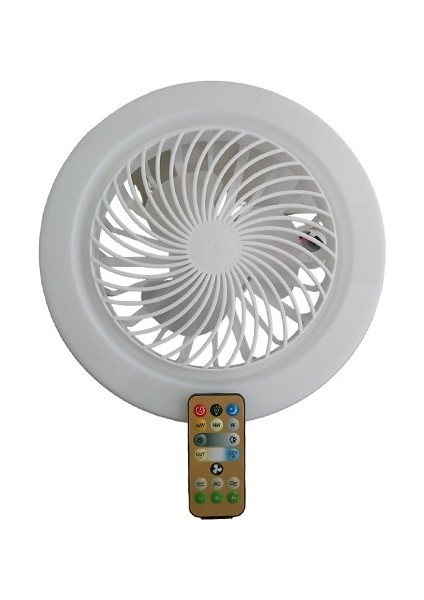 CT-1153 Poyraz Fanlı 42 Watt LED Ampul Lamba Beyaz Işık Vantilatör Aydınlatma E27 3 Renk Dim Edilebilir