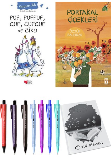 Portakal Çiçekleri ve Puf, Pufpuf, Cuf, Cufcuf ve Cino 2'li Set - Kalem