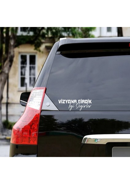 Sticker Master Vizyona Girdik Iyi Seyirler Motorsiklet,kask,laptop,motor ve Oto Araç Sticker 20 x 7 cm Beyaz fırsatları