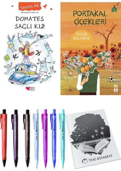 Portakal Çiçekleri ve Domates Saçlı Kız 2'li Set - Kalem