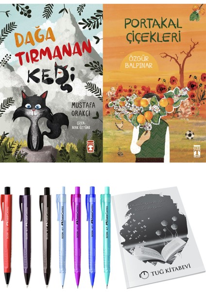 Portakal Çiçekleri ve Dağa Tırmanan Kedi 2'li Set - Kalem