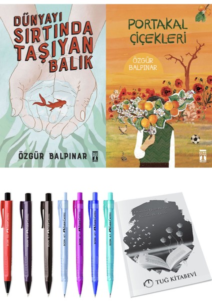 Portakal Çiçekleri ve Dünyayı Sırtında Taşıyan Balık 2'li Set - Kalem