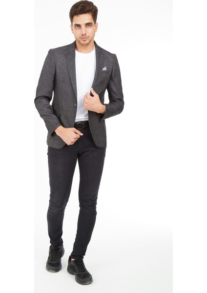 5132 Dar Kalıp Yarım Astarlı Lacivert Erkek Blazer Ceket modelleri