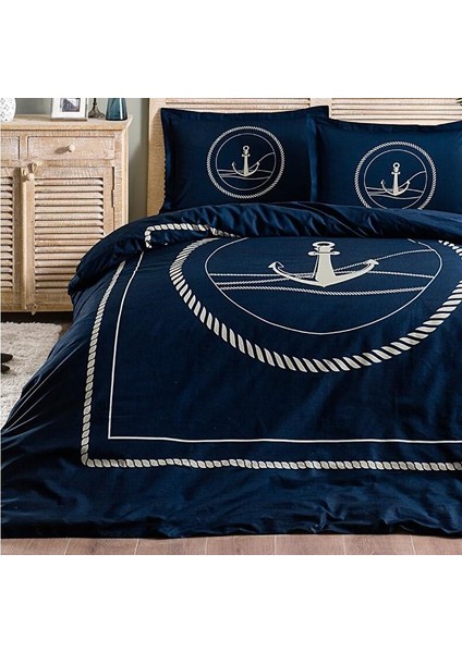 Tek Kişilik Ranforce Nevresim Takımı Ankro Lacivert