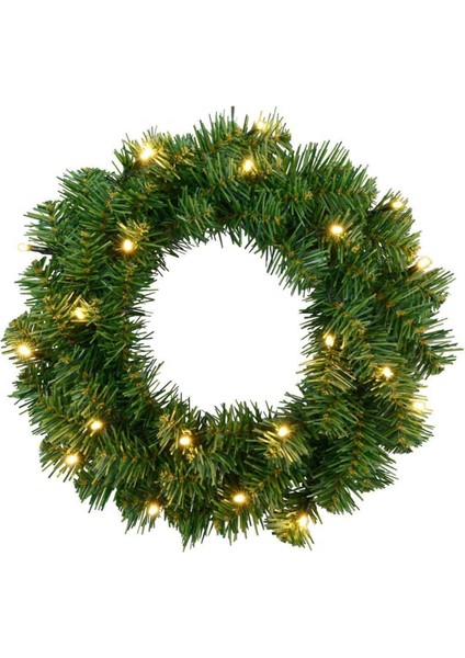 410926 "alaska" 20 Ledli Yuvarlak Kapı Süsü Yeşil 38CM Çağında