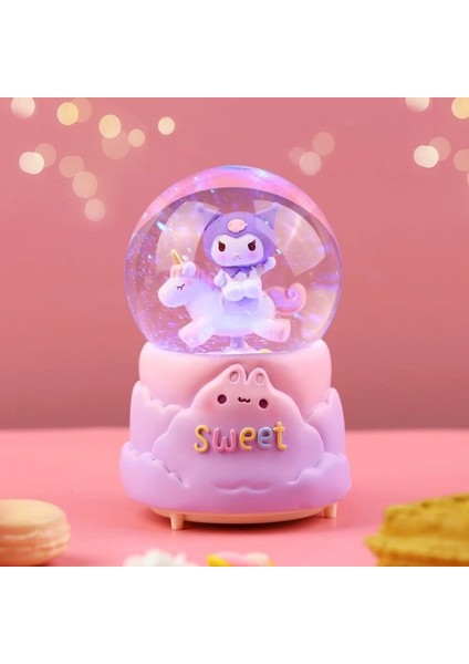Kuromi Işıklı Müzikli Kar Küresi Orta Boy ALK3043